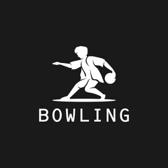 Bowling Game Logo Design Vector
