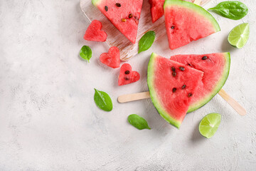 Ripe juicy sweet watermelon pieces