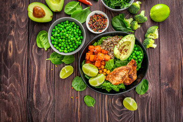 Nutritious lunch with quinoa and vegetables