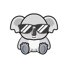 Koala wearing glasses cartoon vector graphics