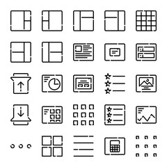 Outline icons for layout.