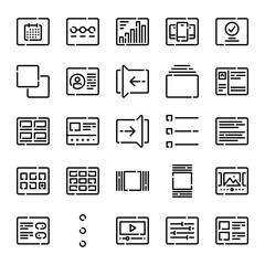 Outline icons for layout.