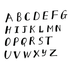 An authentic vector set with a handwritten alphabet. Hand-drawn sketch elements for the design of restaurants, bakeries, cafes,greetings, invitations, advertising, prints, emblems and logos.