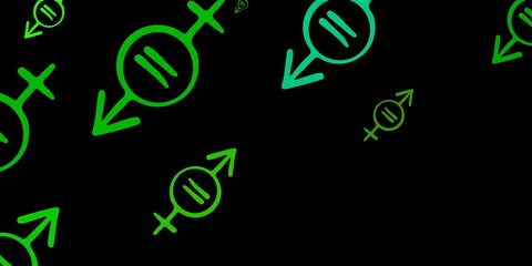 Dark Green, Yellow vector template with businesswoman signs.