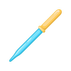 Pipette. Used for medicine, chemistry, science, beauty and cosmetics. Cartoon flat style. Isolated vector illustration on white background.