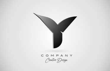 alphabet letter Y icon logo in black gradient. Creative design for business and company