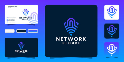 Fototapeta premium abstract logo secure network data icon,symbol and business card design
