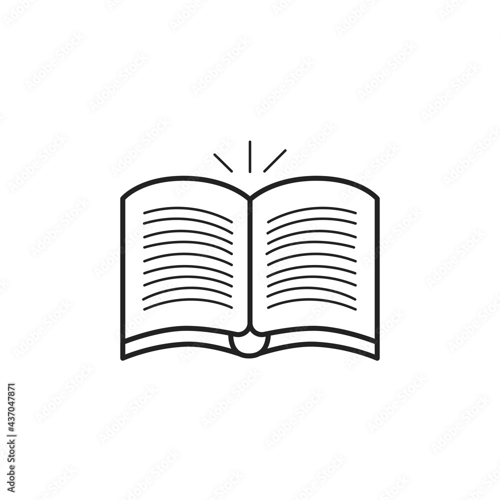 Poster open book sketch icon isolated on background. hand drawn open book icon. vector.