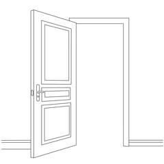 open door drawing  isolated, vector