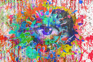Obraz na płótnie Canvas abstract watercolor background with eye