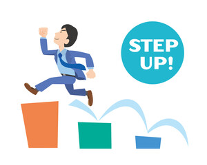 ステップアップしていく男性会社員