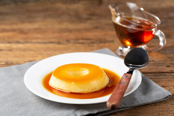 Milk Pudding or Pudim de leite. Traditional brazilian dessert.