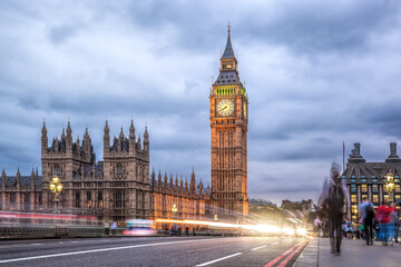 Fototapeta na wymiar Big Ben in the evening, London, United Kingdom
