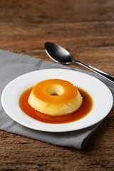 Milk Pudding or Pudim de leite. Traditional brazilian dessert.