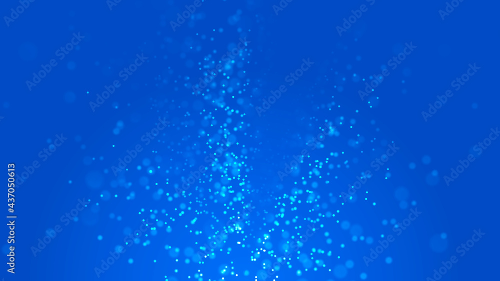 Aufkleber Abstract background of moving dust particles. Falling light. 3D rendering.