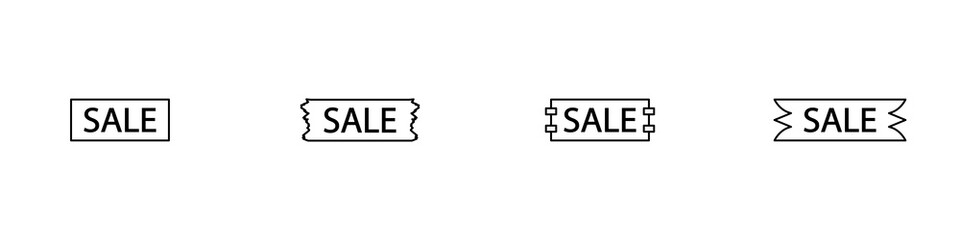 Conjunto de iconos de ventas. Sale. Etiquetas de ventas. Concepto de promoción, descuento y venta de productos o elementos