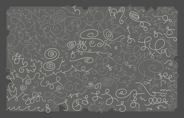 Pattern doodle, gray background, vector