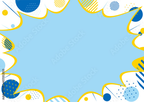吹き出し 爽やかな配色のドット幾何学背景 Abstract Poster Abstra Kid A