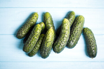 cucumbers on a blue background