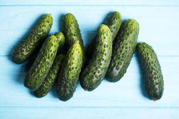 cucumbers on a blue background