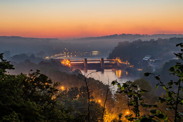 Baldeneysee Sonnenaufgang im Nebel Stadt Essen  © T.O.Milinski