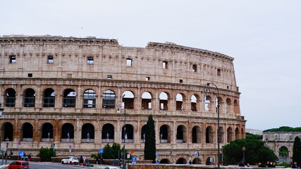 Fototapeta na wymiar Coliseum in Rome at dusk
