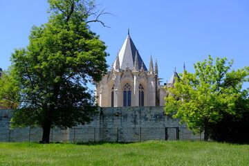 A view of the church of Vincennes. May 2021, France.