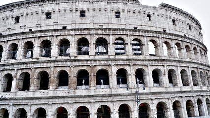 Naklejka premium A scenic view of Roman colosseum in Rome, Italy