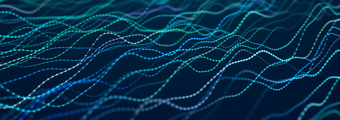 Polygonal background with dots and lines. Network connection structure. Science and technology. 3d