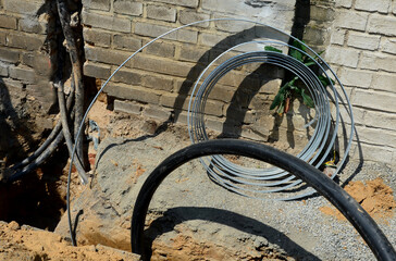earthing metal strip twisted into a spool. It is used for the correct function of the lightning...