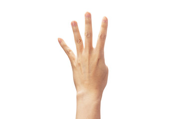 Obraz premium finger showing number 4