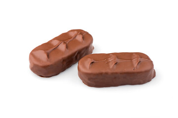 chocolate bar on a white background. bounty bars close-up.