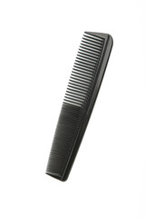 Black comb isolated on white background. Top view