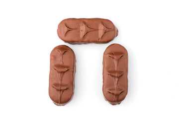 chocolate bar on a white background. bounty bars close-up.