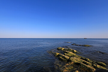 Natural scenery of rocks by the sea, North China