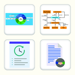 Vector illustration Set for Agile Life Cycle, Agile Methodology, Agile Project and Agreed Document EPS10