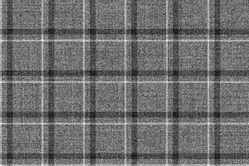 grungy ragged old fabric texture of classic mens wool suit, black and white stripes on gray, checkered gingham seamless ornament for plaid, tablecloths, shirts, tartan, clothes, dresses, bedding - 437059659