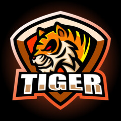 Tiger mascot esport logo design