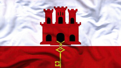 Gibraltar flag 4k  - obrazy, fototapety, plakaty