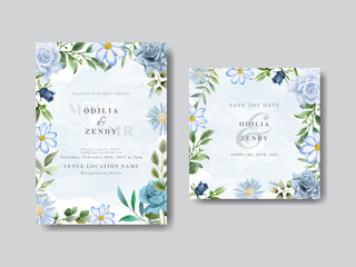 Naklejka na ściany i meble Wedding Cards Template Floral Design