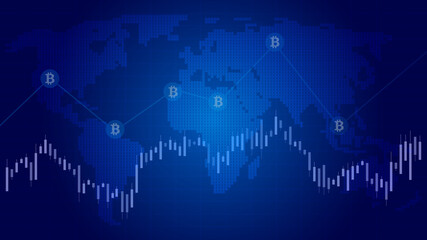 Stock Market Candlestick Financial Analysis Abstract, bitcoin chart stock illustration