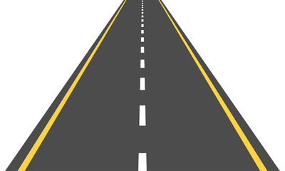 Road or asphalt highway concept with horizon perspective. Vector illustration