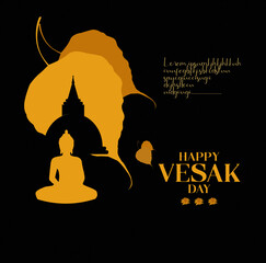 silhouette of buddha Vesak poya day