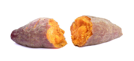 Sweet potato isolated on white background