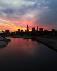 Cleveland Ohio Sunrise over Cuyahoga River
