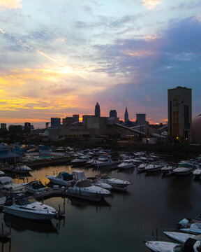 Cleveland Ohio Sunrise over Cuyahoga River