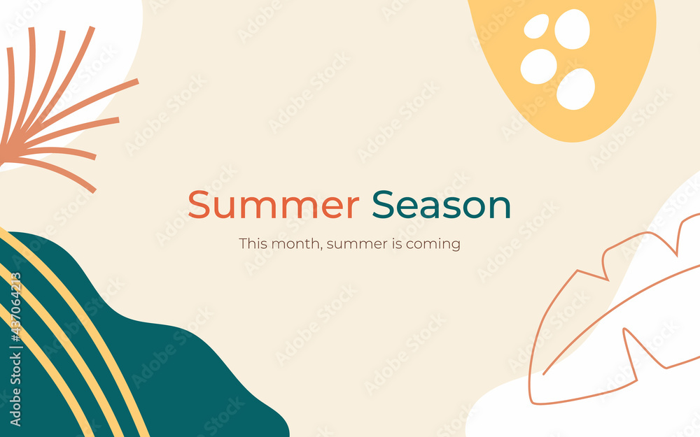 Poster vector abstract creative background with summer season style. banner design template for social medi