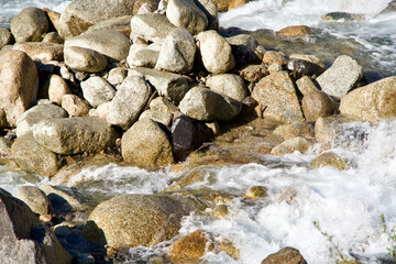 Obraz premium Round stones on the river.