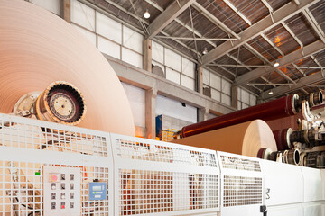The machinery in a paper mill plant.