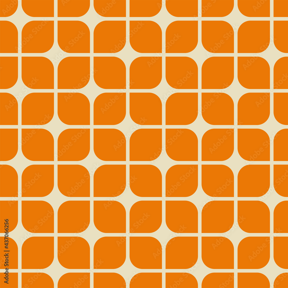 Poster vector seamless colorful pattern in retro style. 70s colorful background